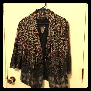 Black, red & tan blazer, new with tags, never worn